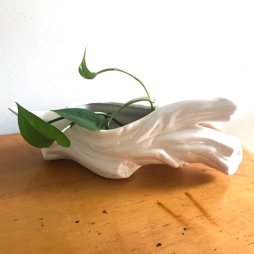 Vintage Ceramic Log Planter